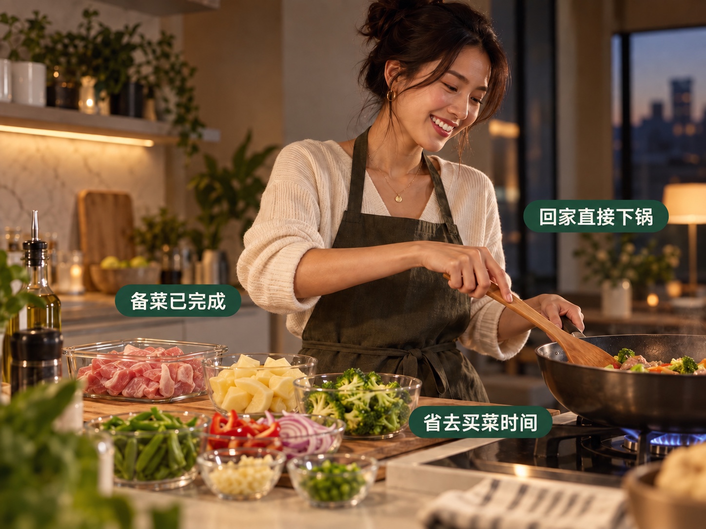 备菜已经完成,用户回家可以直接下锅